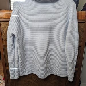 French Connection Ribbed Cowl Neck Sweater - Light Blue